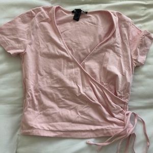 FOREVER 21 PINK CROSSOVER TOP